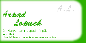 arpad lopuch business card